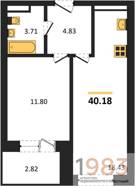 Квартира 1-комнатная квартира