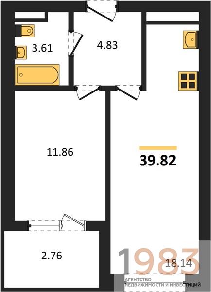 Квартира 1-комнатная квартира