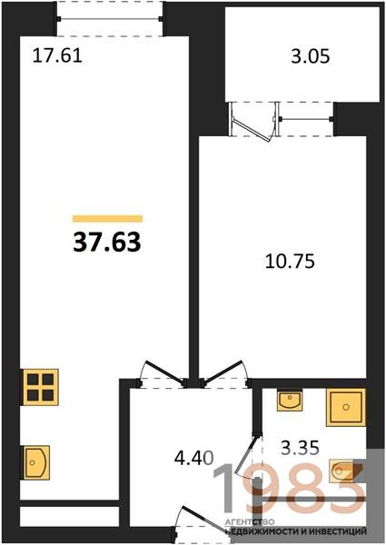 Квартира 1-комнатная квартира