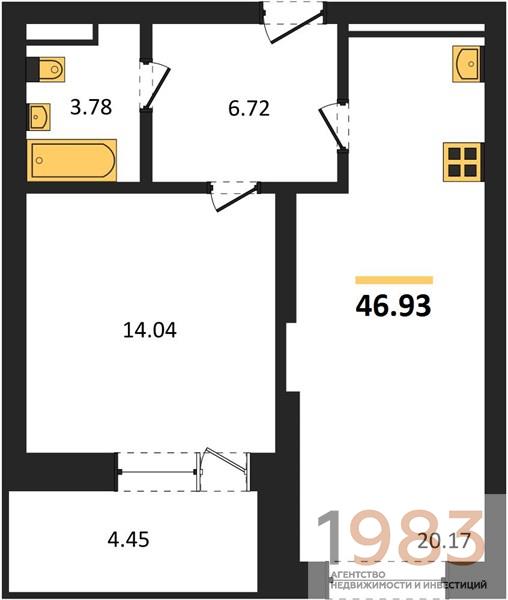 Квартира 1-комнатная квартира