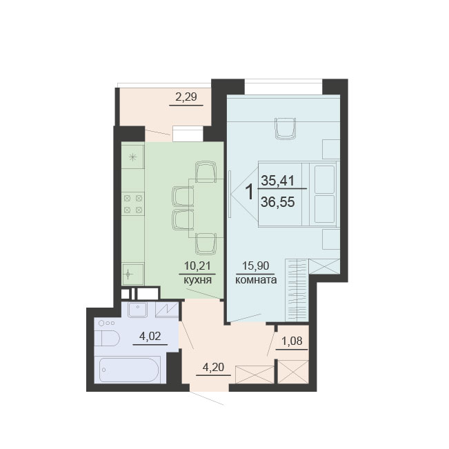 Квартира 1-комнатная квартира