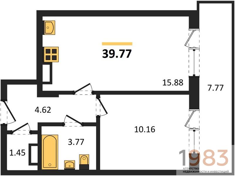 Квартира 1-комнатная квартира