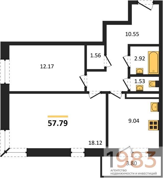 Квартира 2-комнатная квартира