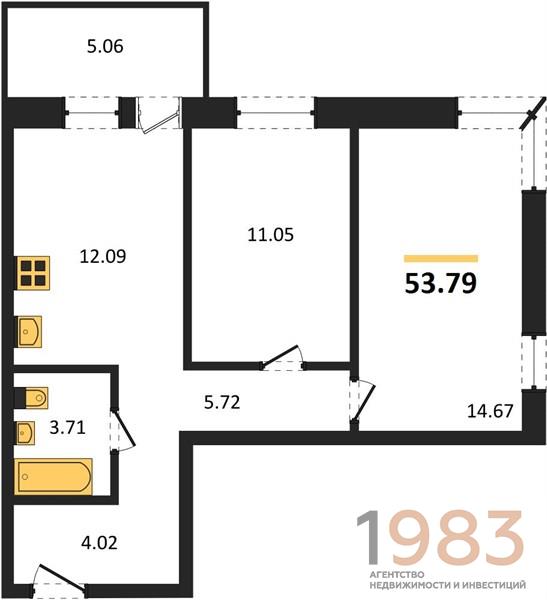 Квартира 2-комнатная квартира