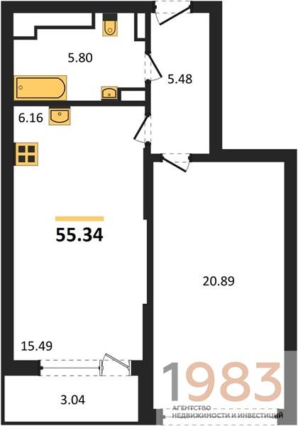 Квартира 1-комнатная квартира