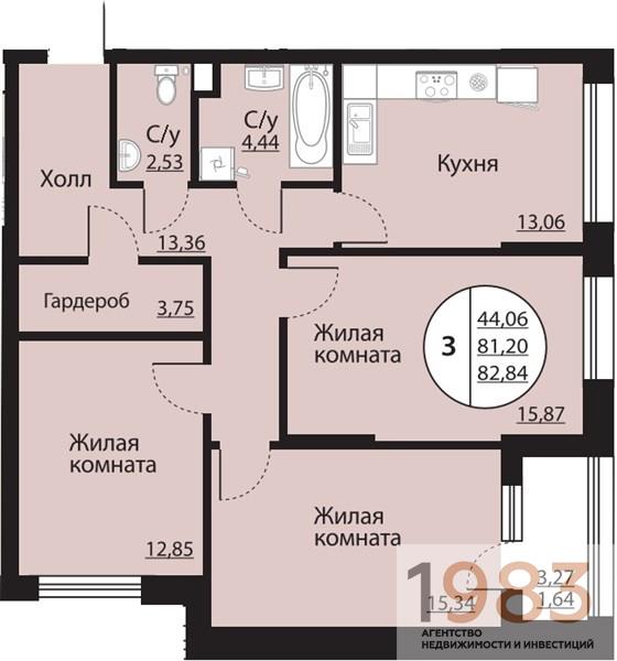 Квартира 3-комнатная квартира