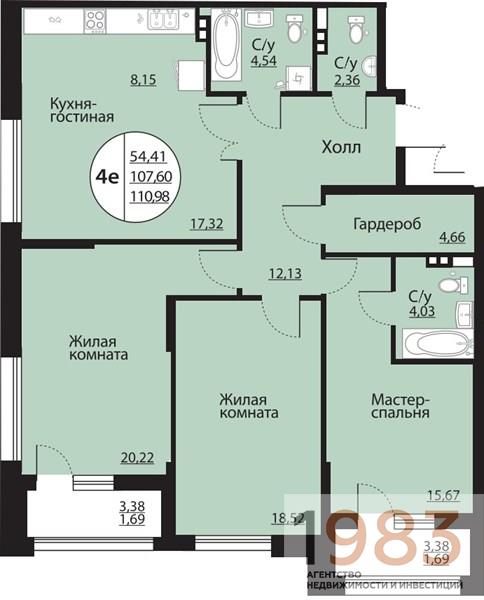 Квартира 3-комнатная квартира