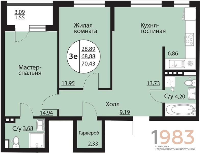 Квартира 2-комнатная квартира