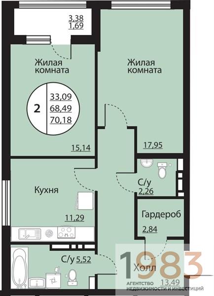 Квартира 2-комнатная квартира