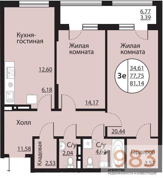 Квартира 2-комнатная квартира