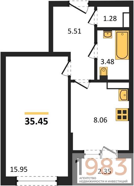 Квартира 1-комнатная квартира