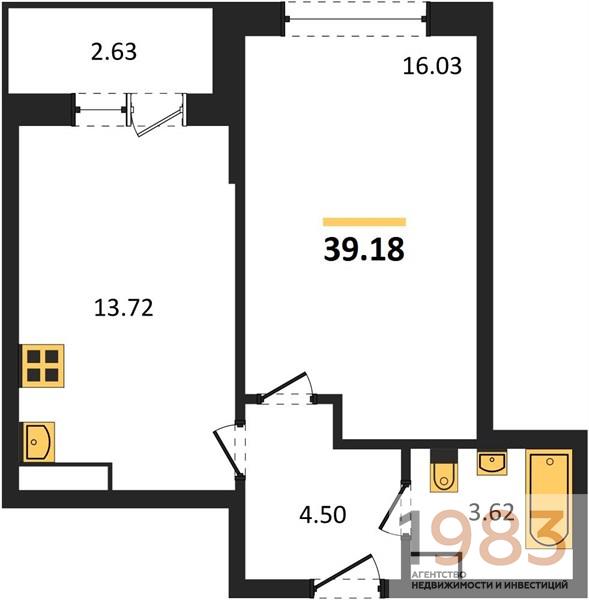 Квартира 1-комнатная квартира