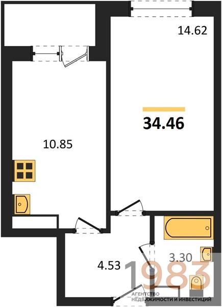 Квартира 1-комнатная квартира