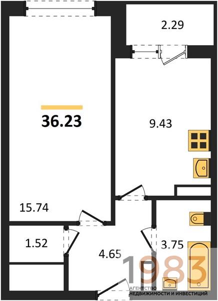 Квартира 1-комнатная квартира