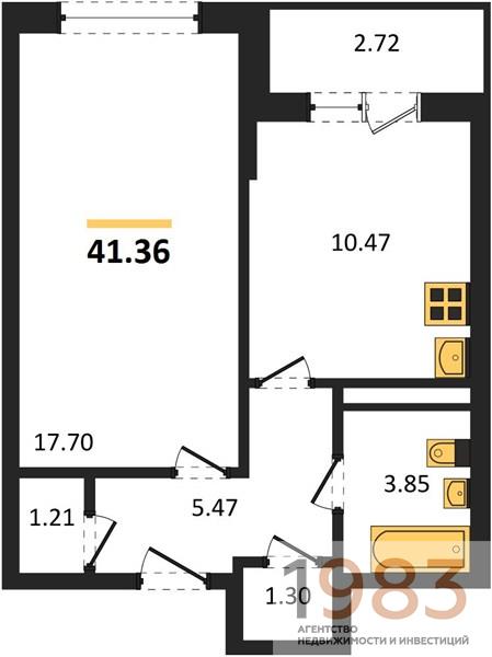 Квартира 1-комнатная квартира