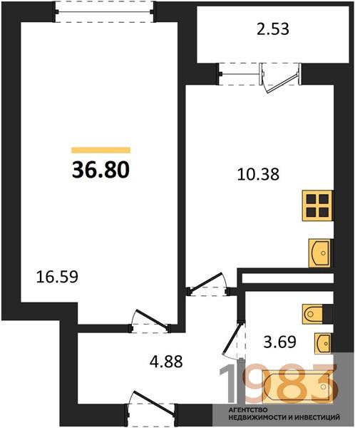 Квартира 1-комнатная квартира
