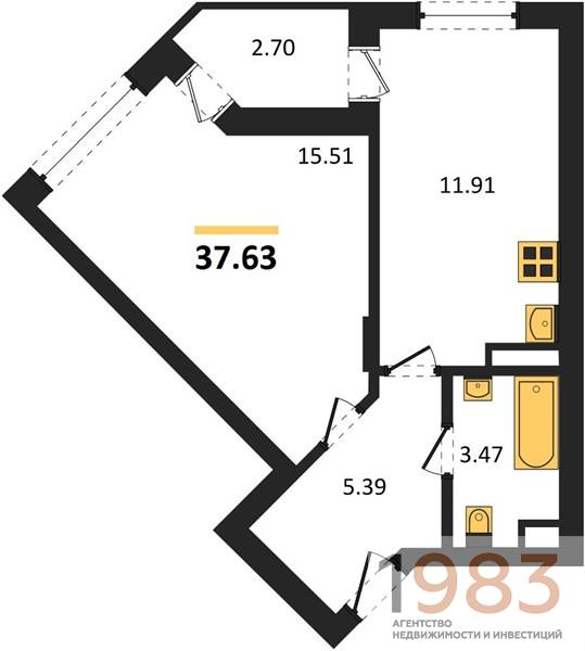 Квартира 1-комнатная квартира