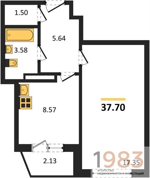 Квартира 1-комнатная квартира