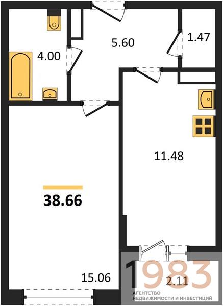 Квартира 1-комнатная квартира