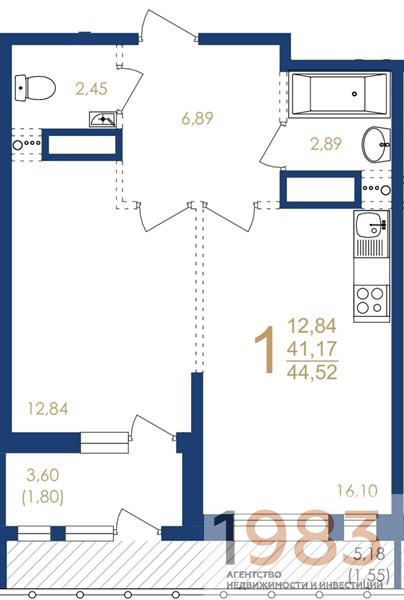 Квартира 1-комнатная квартира