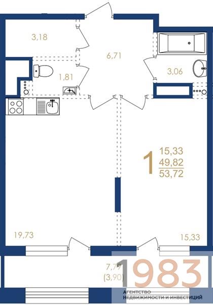 Квартира 1-комнатная квартира