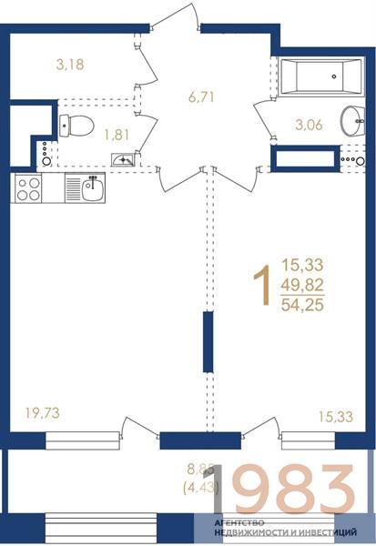 Квартира 1-комнатная квартира