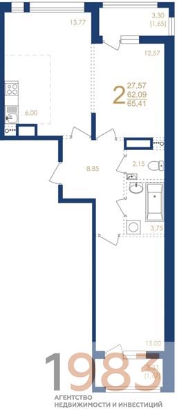 Квартира 2-комнатная квартира