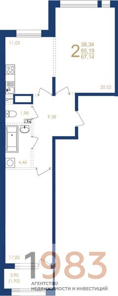Квартира 2-комнатная квартира