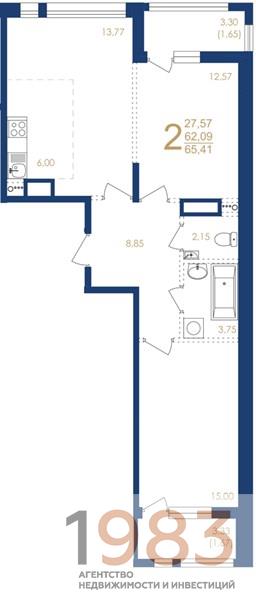Квартира 2-комнатная квартира