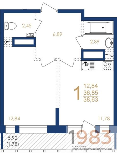 Квартира 1-комнатная квартира