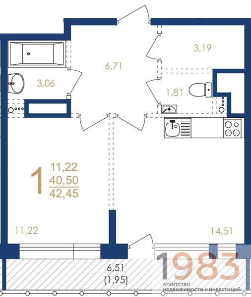 Квартира 1-комнатная квартира