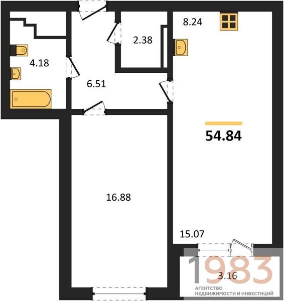 Квартира 1-комнатная квартира