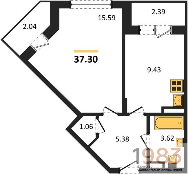 Квартира 1-комнатная квартира