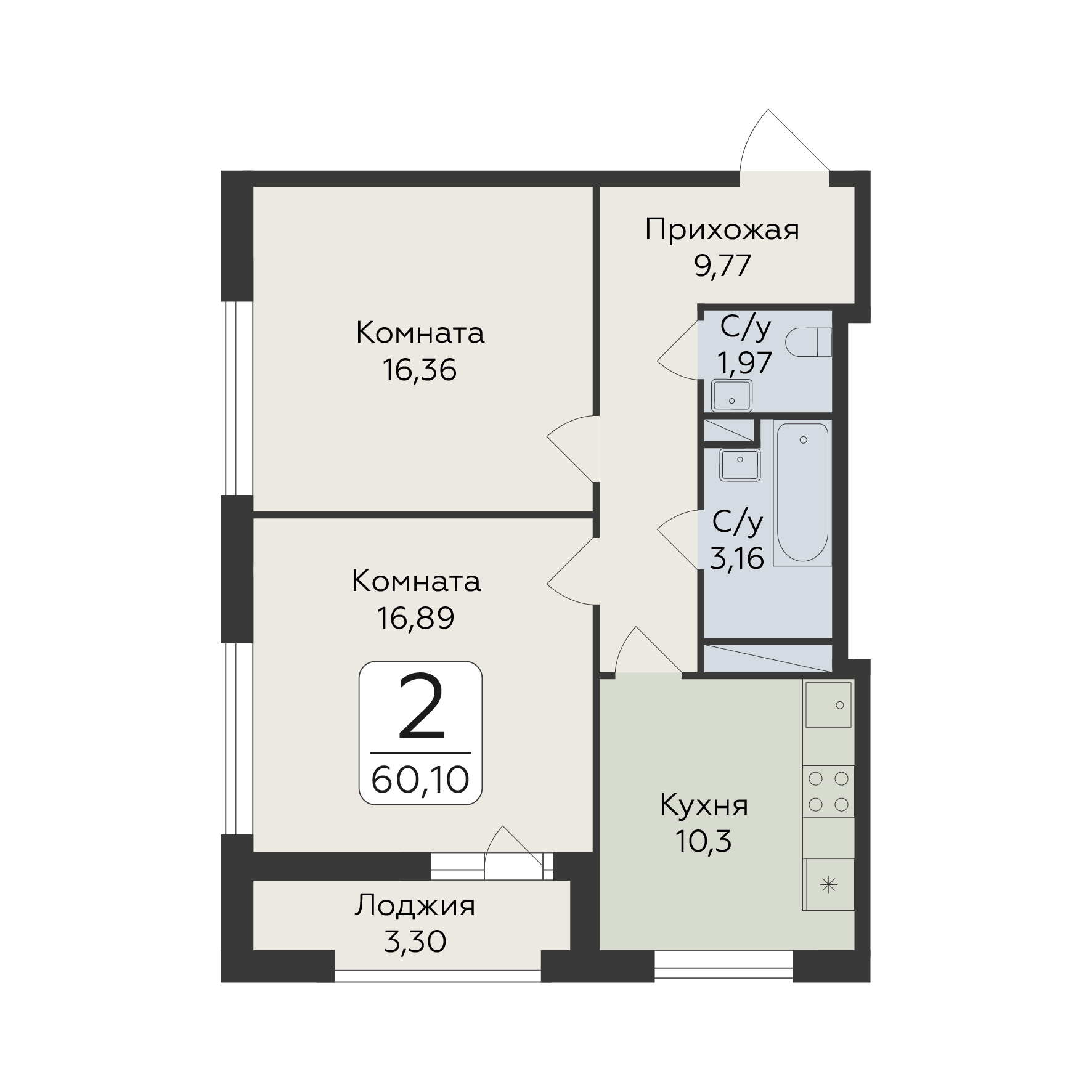 Квартира 2-комнатная квартира