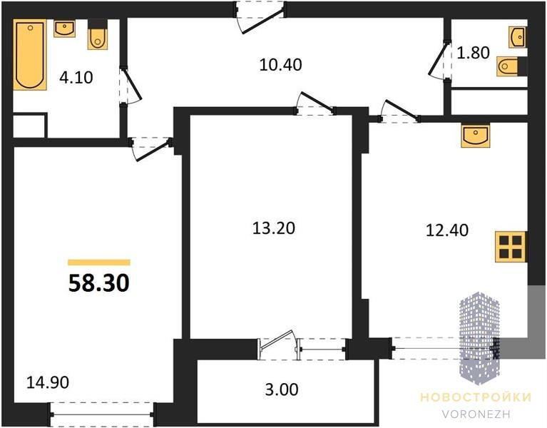 Квартира 2-комнатная квартира