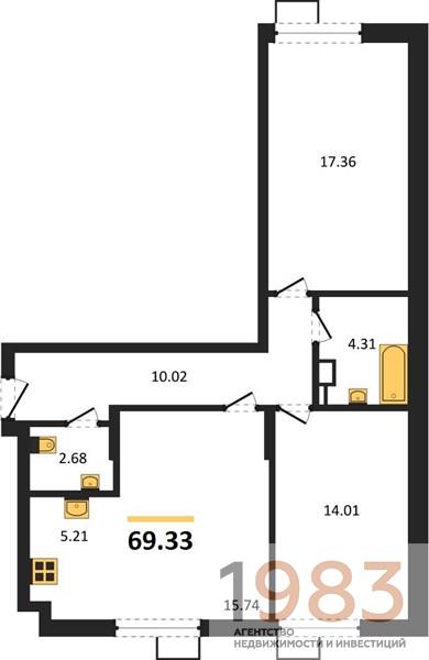 Квартира 2-комнатная квартира