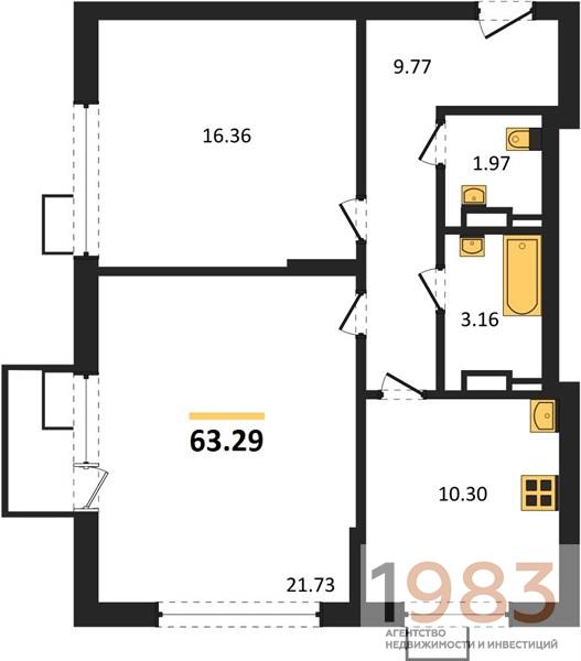 Квартира 2-комнатная квартира