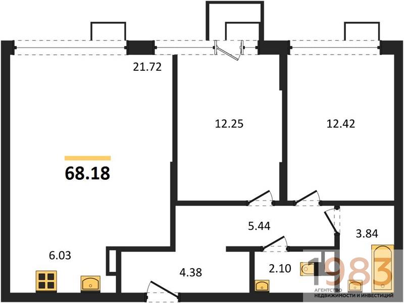 Квартира 2-комнатная квартира