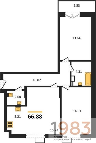 Квартира 2-комнатная квартира
