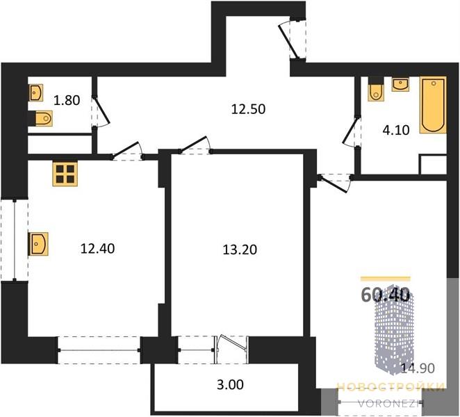 Квартира 2-комнатная квартира
