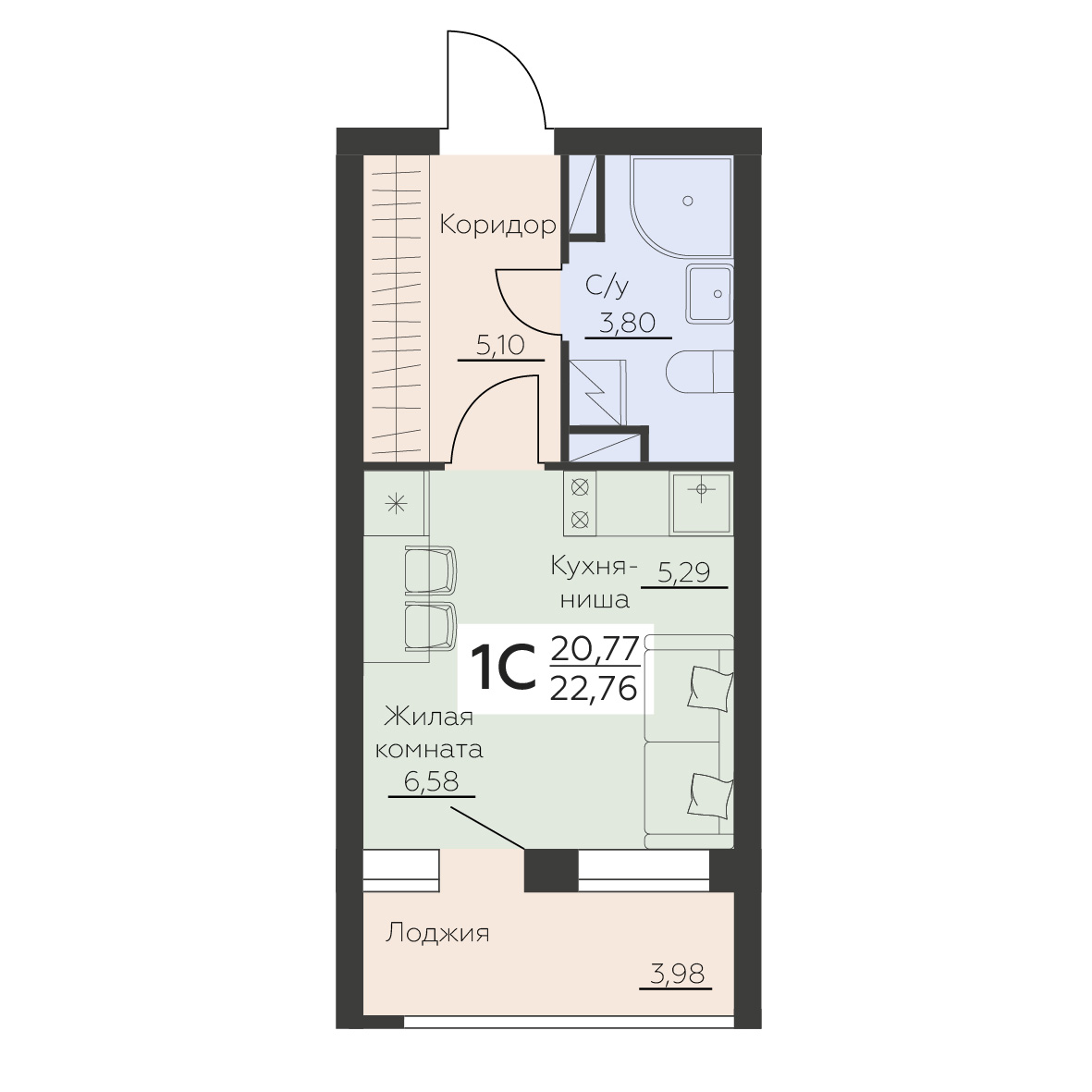 Квартира Студия