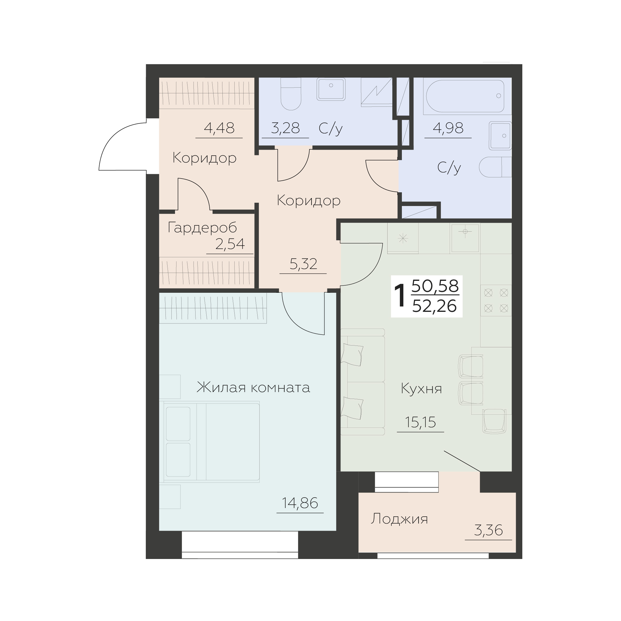 Квартира 1-комнатная квартира