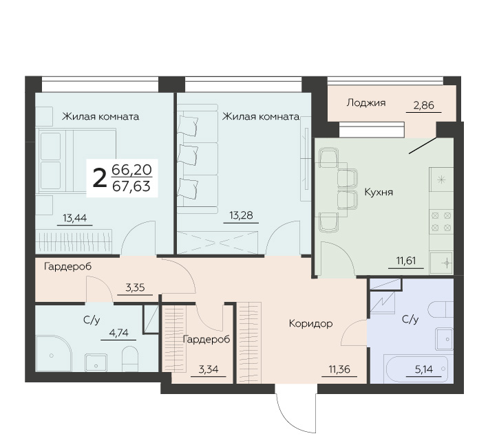 Квартира 2-комнатная квартира