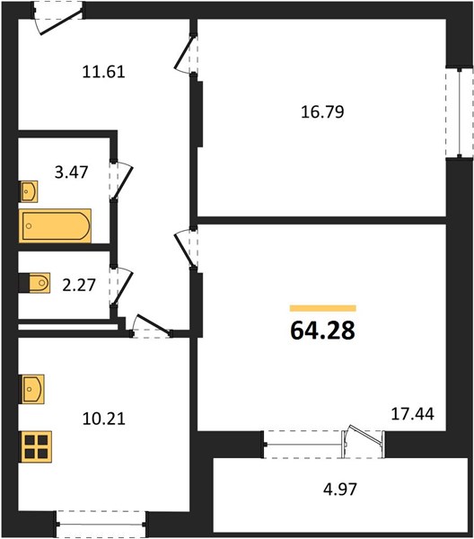 Квартира 2-комнатная квартира