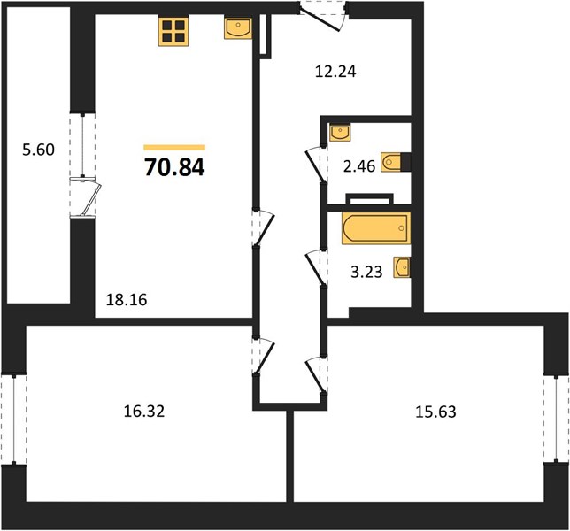 Квартира 2-комнатная квартира
