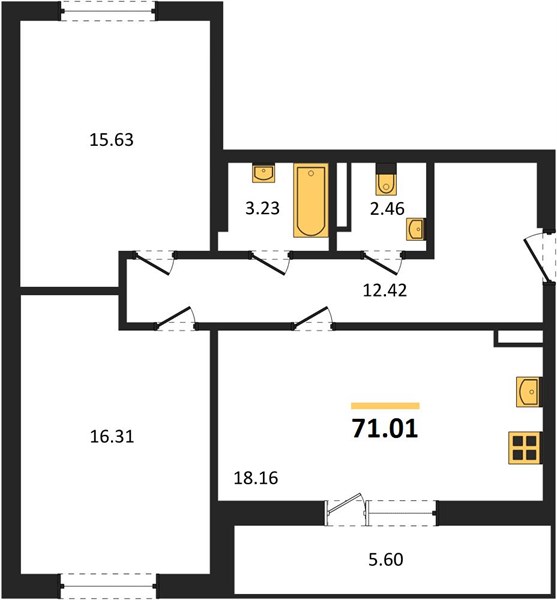 Квартира 2-комнатная квартира