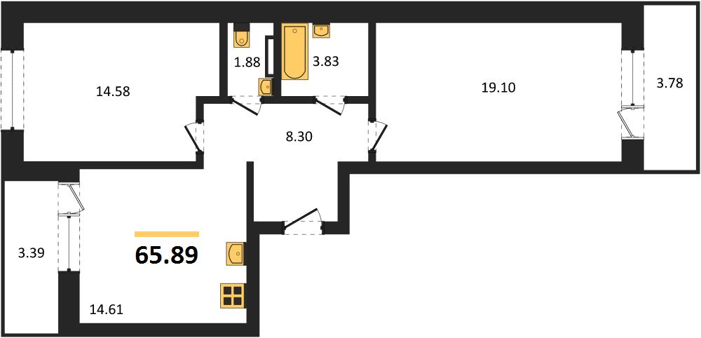 Квартира 2-комнатная квартира
