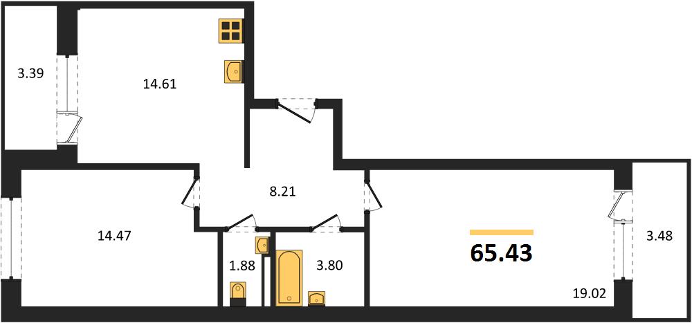 Квартира 2-комнатная квартира