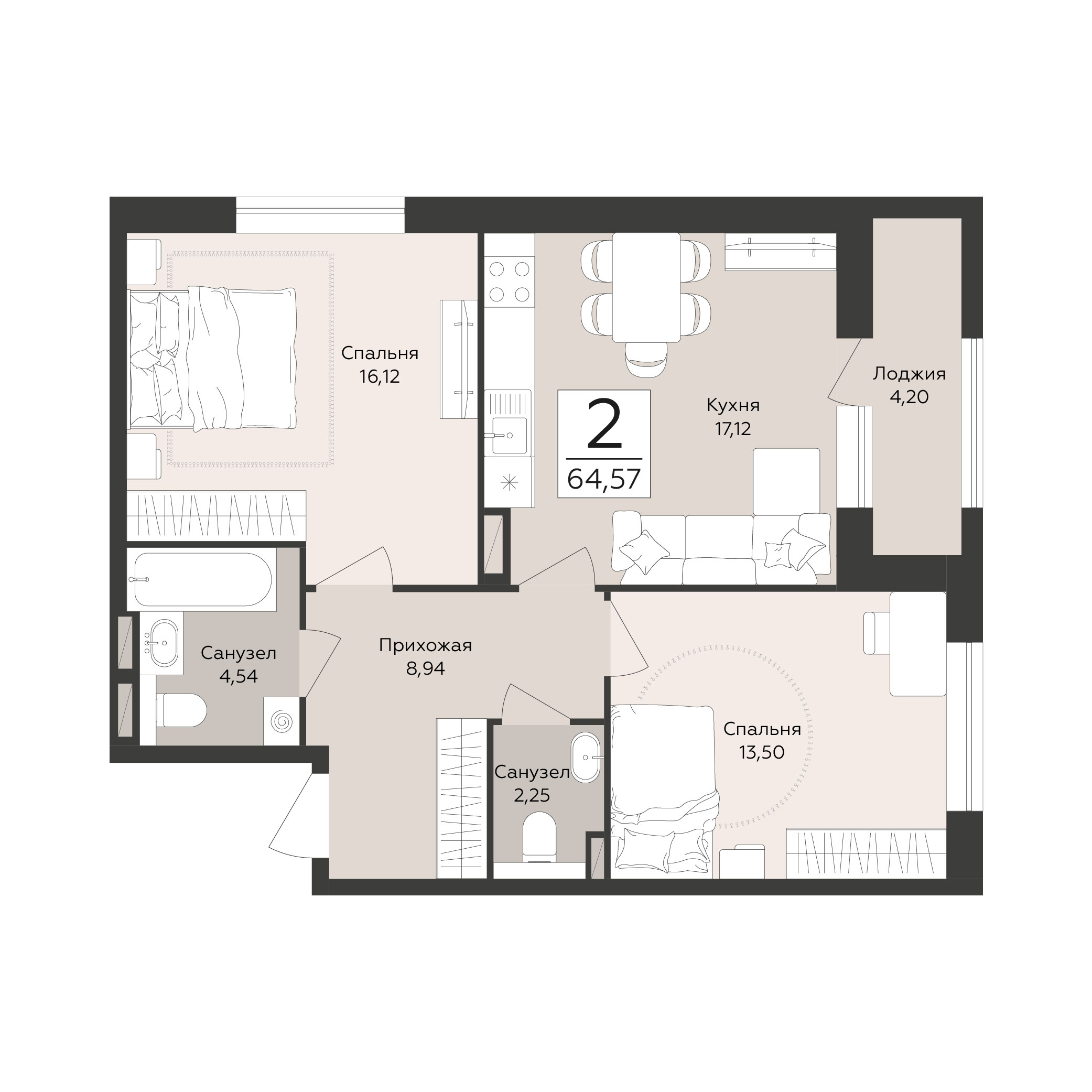 Квартира 2-комнатная квартира