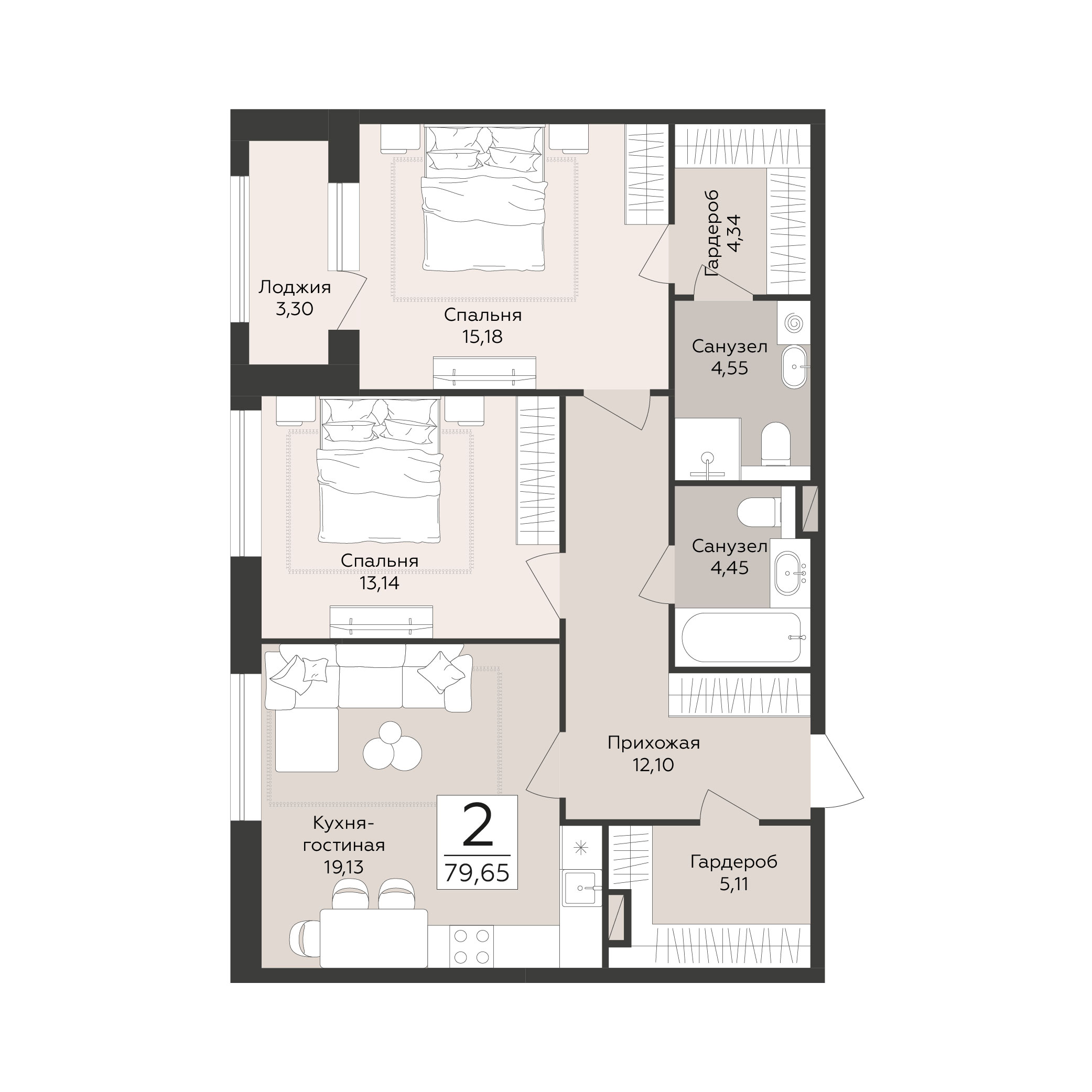 Квартира 2-комнатная квартира